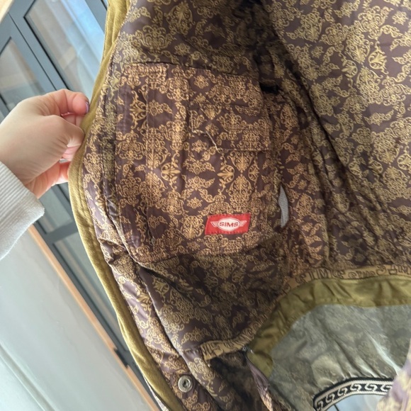 90s Vintage Sims Paisley print ski jacket puffer hooded pockets insulated snow - Picture 6 of 9